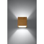 Kinkiet QUAD DREWNO SOLLUX  Lampa Ścienna NOWOCZESNY stal  SL.0491 - 2