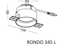LAMPA WPUSZCZANA ELKIM RONDO 345 L Oryginalna lampa techniczna wykonana z aluminium IP44/20 LED 6W 3000K - 3