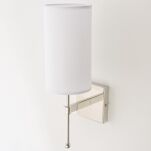 LAMPA ŚCIENNA Kinkiet DENVER W01987WH NI ELEGANCKI Z NIKLOWANYM KORPUSEM I TRADYCYJNYM BIAŁYM ABAŻUREM COSMO LIGHT  - 2