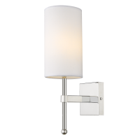 LAMPA ŚCIENNA Kinkiet DENVER W01987WH NI ELEGANCKI Z NIKLOWANYM KORPUSEM I TRADYCYJNYM BIAŁYM ABAŻUREM COSMO LIGHT 