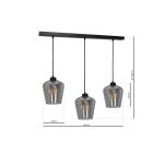 Lampa wisząca SANTIAGO SMOKED dymione szkło 3xE27 MLP6609  - 3