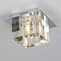 Lampa sufitowa ROCCO ORLICKI DESIGN kostka ze szkła kryształowego metalowe elementy w chromie