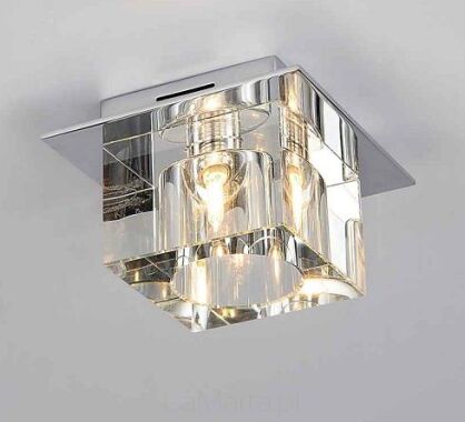 Lampa sufitowa ROCCO ORLICKI DESIGN kostka ze szkła kryształowego metalowe elementy w chromie