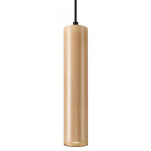 LAMPA  WISZĄCA LINO DREWNIANA TUBA NA CZARNEJ PODSUFITCE PROSTA ELEGANCKA SL.0636 SOLLUX - 2