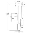 Lampa wisząca BURGOS 1467 Argon 3x E27 czarna szkło - 2