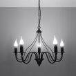  Klasyczna Lampa Wisząca Świeca Żyrandol MINERWA 5 Czarny SL.218 styl pałacowy - 2
