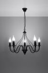  Klasyczna Lampa Wisząca Świeca Żyrandol MINERWA 5 Czarny SL.218 styl pałacowy - 2