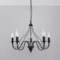  Klasyczna Lampa Wisząca Świeca Żyrandol MINERWA 5 Czarny SL.218 styl pałacowy