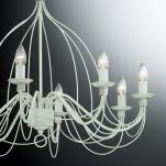 Lampa wisząca Corte SP8 BIANCO ANTICO Ideal Lux  005898 z ręcznie modelowanego metalu w kolorze antycznej bieli w stylu pałacowym - 2