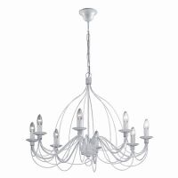 Lampa wisząca Corte SP8 BIANCO ANTICO Ideal Lux  005898 z ręcznie modelowanego metalu w kolorze antycznej bieli w stylu pałacowym