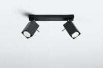 Designerska lampa sufitowa listwa MERIDA 2 czarny SL.0100 SOLLUX LIGHTING nowoczesne klosze prostokątne - 2