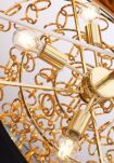 Lampa wisząca Crown Maxlight P0293 elegancka wykonana z metalu o złotym zabarwieniu oraz czarnego abażura ze złotym wnętrzem  - 3
