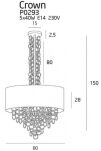 Lampa wisząca Crown Maxlight P0293 elegancka wykonana z metalu o złotym zabarwieniu oraz czarnego abażura ze złotym wnętrzem  - 4