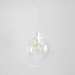 Lampa wisząca AURA WHITE szklana transparentna kula z białym wykończeniem ALDEX 1065G - 4
