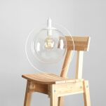 Lampa wisząca AURA WHITE szklana transparentna kula z białym wykończeniem ALDEX 1065G - 6