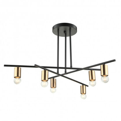 Lampa sufitowa NORMANI MDM3658/6 BK+BRO Italux Industrialna brązowo / czarna