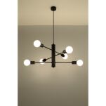 Lampa wisząca DUOMO 6 SL.0305 Sollux stylowa lampa  wykonana ze stali malowanej proszkowo w kolorze czarnym 6 źródeł światłą - 3