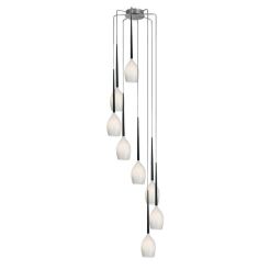 Lampa wisząca Izza 8 Shiny White AZzardo AZ0160 klosze w kształcie kielichów nowoczesny