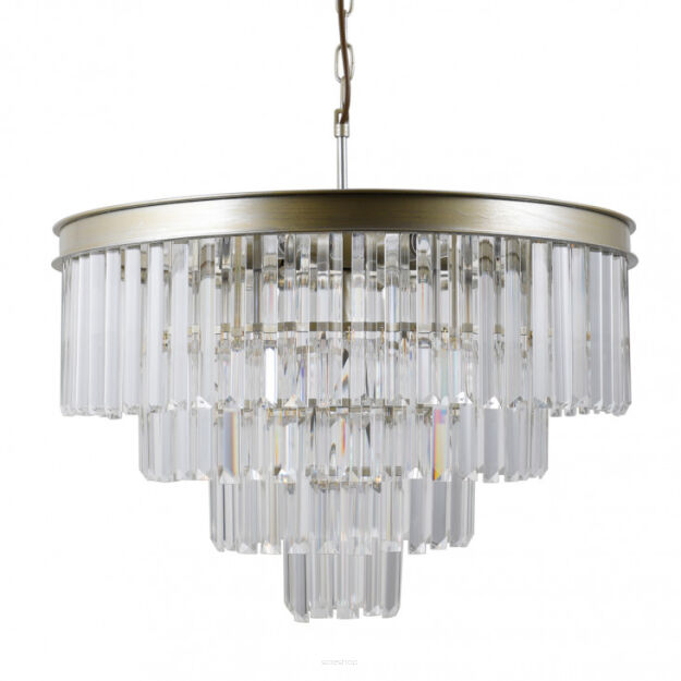 Lampa wisząca VERDES PND-44372-8-CHMP-GLD Italux  szkło krystaliczne szampański złoty