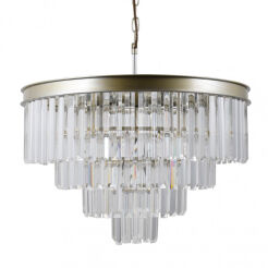 Lampa wisząca VERDES PND-44372-8-CHMP-GLD Italux  szkło krystaliczne szampański złoty