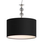Lampa wisząca REA RLD93163-1B Zuma Line czarny okrągły abażur podstawa chromowana kryształowe kule - 2