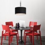 Lampa wisząca REA RLD93163-1B Zuma Line czarny okrągły abażur podstawa chromowana kryształowe kule - 3