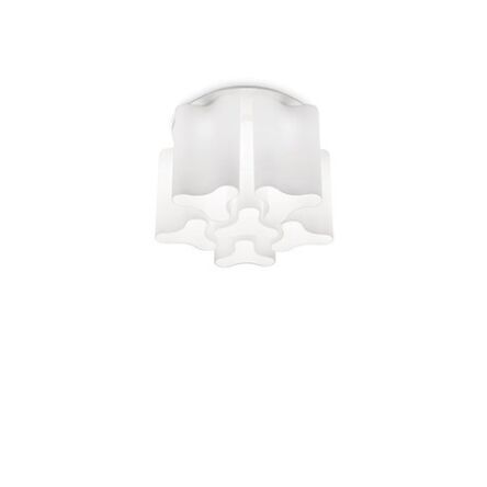 PLAFON Lampa sufitowa Compo biały 125503, przydymiona 172828 NOWOCZESNY IP20 SZKŁO Ideal Lux oprawa wisząca w kolorze białym i dymionym