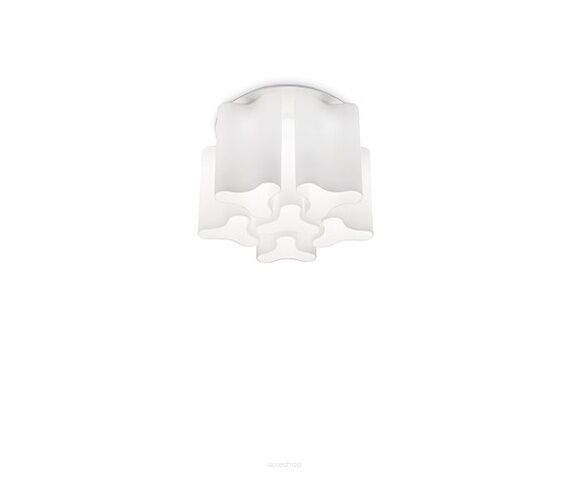 PLAFON Lampa sufitowa Compo biały 125503, przydymiona 172828 NOWOCZESNY IP20 SZKŁO Ideal Lux oprawa wisząca w kolorze białym i dymionym