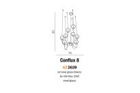 Lampa wisząca Azzardo CONFLUX 8 AZ2639 szklane kule zawieszone na linkach - 4