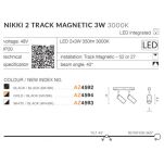 Reflektor do szyny NIKKI 2 TRACK MAGNETIC 2X3W AZZARDO  - 3