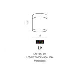  LAMPA NATYNKOWA  LIR AZ2068 wykonana z metalu w kolorze chromu oraz szklanej przesłony 12,5 cm  LED ma kształt tuby - 2