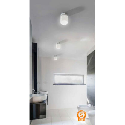  LAMPA NATYNKOWA  LIR AZ2068 wykonana z metalu w kolorze chromu oraz szklanej przesłony 12,5 cm  LED ma kształt tuby