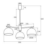 Lampa wisząca żyrandol MARBELLA 1488 Argon 2x E27 złoty biały - 2