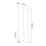 Lampa wisząca ZANE 3 SL.0967 Sollux Lighting tuby z drewna i betonu 3xGU10 - 2