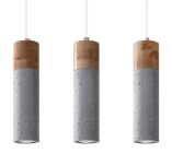 Lampa wisząca ZANE 3 SL.0967 Sollux Lighting tuby z drewna i betonu 3xGU10 - 4