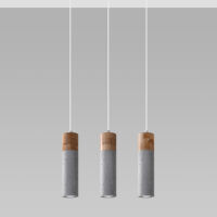 Lampa wisząca ZANE 3 SL.0967 Sollux Lighting tuby z drewna i betonu 3xGU10