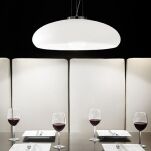 Lampa wisząca Aria SP1 D50 Ideal Lux  059679 Klosz wykonany jest z dmuchanego białego szkła podstawa z metalu w kolorze chromu - 2