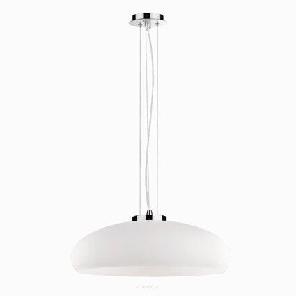 Lampa wisząca Aria SP1 D50 Ideal Lux  059679 Klosz wykonany jest z dmuchanego białego szkła podstawa z metalu w kolorze chromu