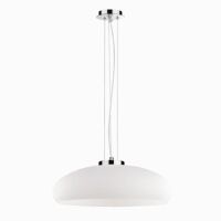 Lampa wisząca Aria SP1 D50 Ideal Lux  059679 Klosz wykonany jest z dmuchanego białego szkła podstawa z metalu w kolorze chromu
