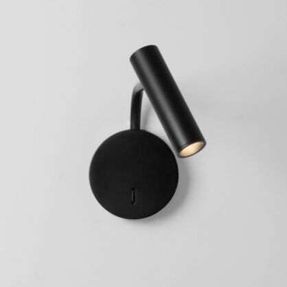 Lampa ścienna kinkiet do czytania Enna Wall- Astro 7592 led na wysięgniku czarna tuba okrągła podstawa włącznik na obudowie 1058033
