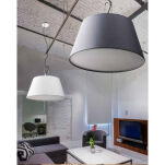 Lampa wisząca ALICANTE WHITE AZzardo AZ2293 biały abażur z akrylową przesłoną nowoczesny  50 cm średnicy ścięty stożek 　 - 2