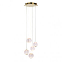 Lampa wisząca Rosario PND-12220121-5A-GD Nowoczesna złota transparentne kule