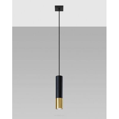 Lampa wisząca LOOPEZ SL.0952 Sollux tuba GU10 czarna złota
