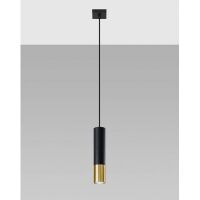 Lampa wisząca LOOPEZ SL.0952 Sollux tuba GU10 czarna złota
