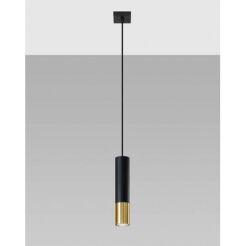 Lampa wisząca LOOPEZ SL.0952 Sollux tuba GU10 czarna złota