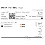 OPRAWA MONA SPOT 18W AZ4536 AZZARDO ŁAMANA WPUSZCZANA 3000K - 4