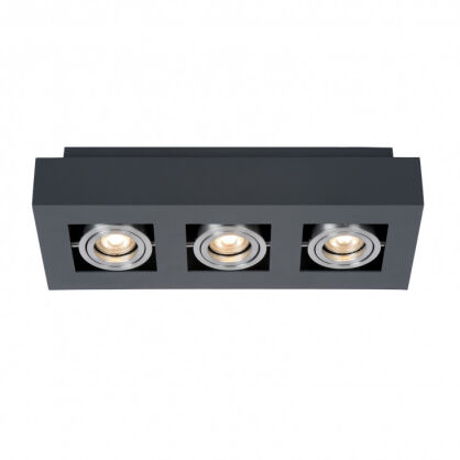 Lampa sufitowa CASEMIRO IT8002S3-BK/AL Italux POTRÓJNA NATYNKOWA ALUMINIUM / CZARNA  WYKONANA Z METALU I ALUMINIUM GU10
