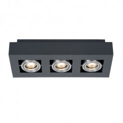 Lampa sufitowa CASEMIRO IT8002S3-BK/AL Italux POTRÓJNA NATYNKOWA ALUMINIUM / CZARNA  WYKONANA Z METALU I ALUMINIUM GU10
