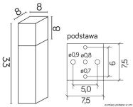 Słupek ogrodowy CUBE CB-330 AL Szary 33 cm IP44 - 3