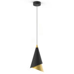 Lampa wisząca RAALTO PND-433128-1A Italux modern czarno/ złota stożek - 2